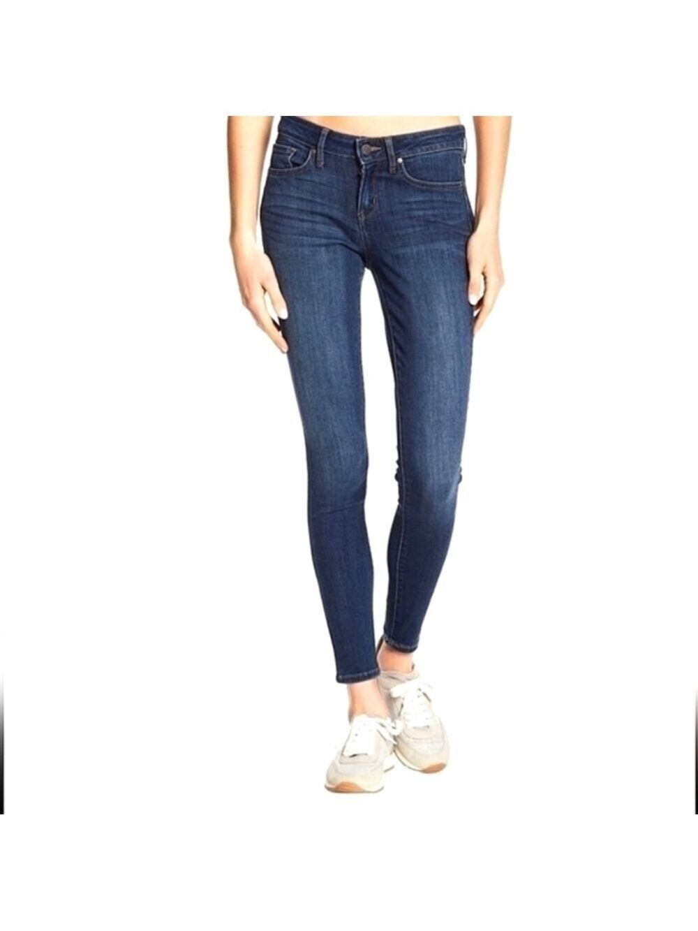 William Rast Skinny Jeans Low Rise Straight Leg Dark Wash Stretch Denim Size 26